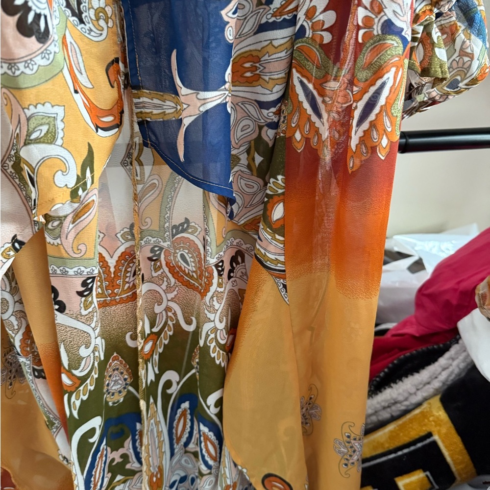 Multicolor Paisley Sheer Blouse